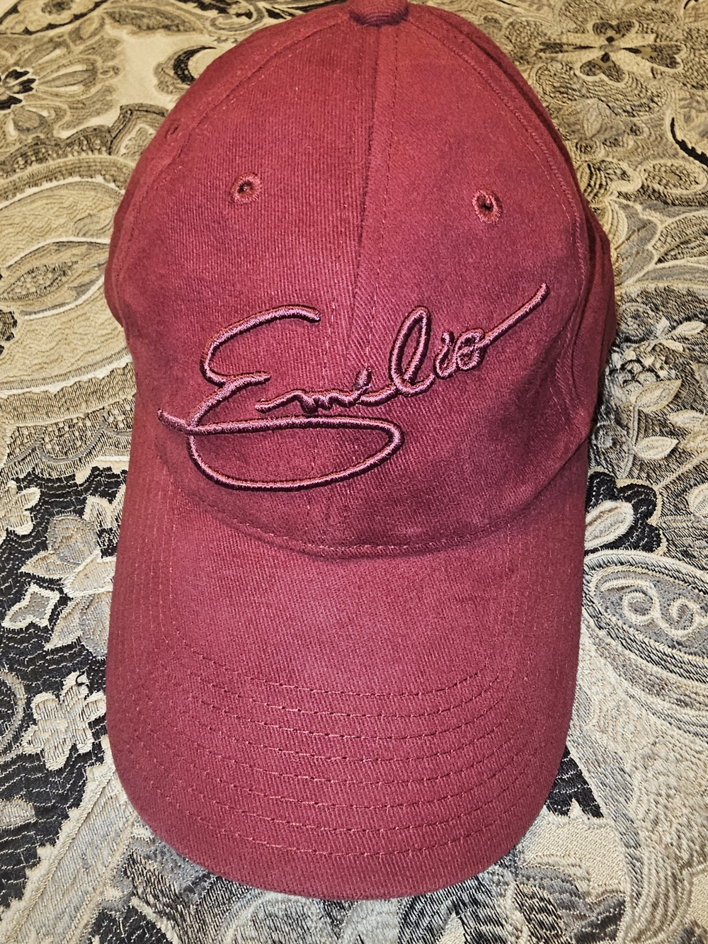 OTTO Maroon Embroidered Script Baseball Cap